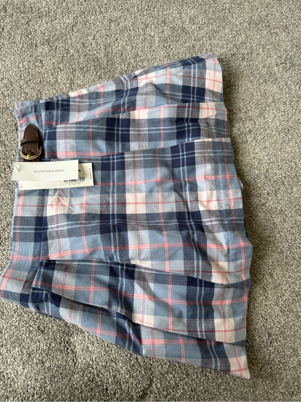 Plaid kids skirt with Adjustable Waist - Blue